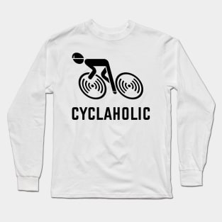 Cyclaholic (Cycling / Bicycle / Bike / Black) Long Sleeve T-Shirt